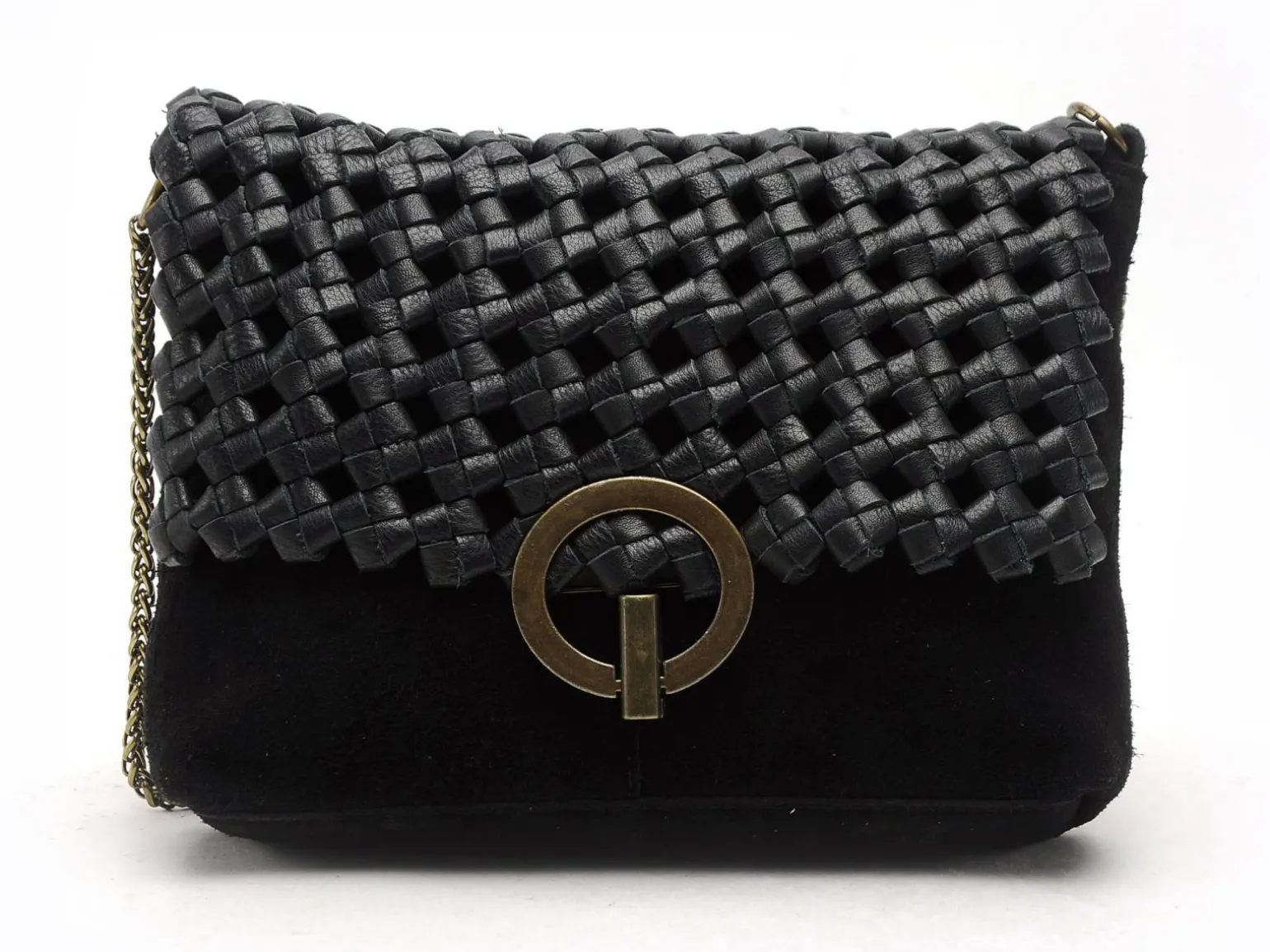 Pieces SAC PCBENNA LEATHER BRAIDED CROSSBODY FC Noir Sacs Femme