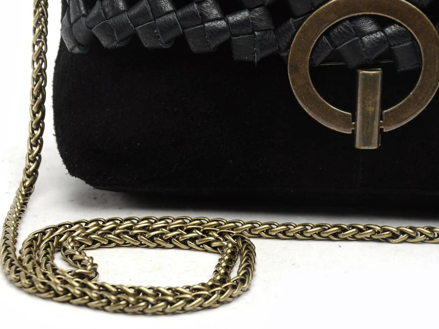 Pieces SAC PCBENNA LEATHER BRAIDED CROSSBODY FC Noir Sacs Femme