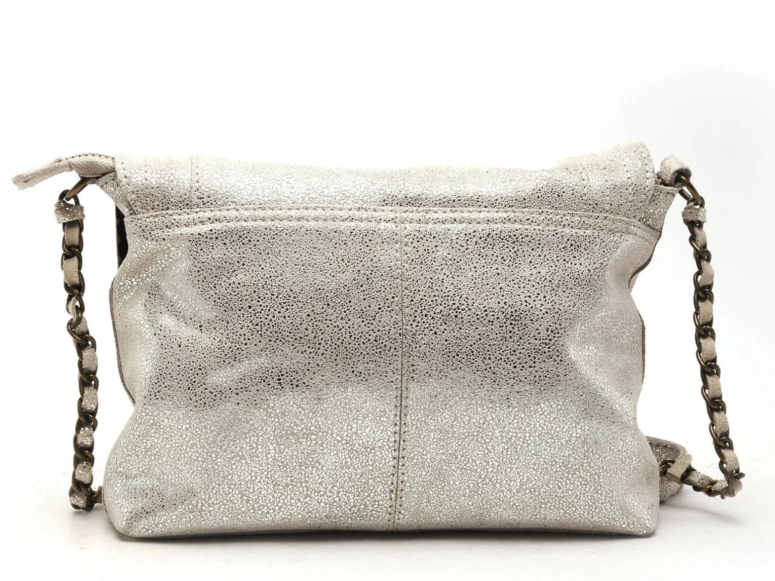 Pieces SAC PCFELIZIA LEATHER CROSS BODY Argent Sacs Femme