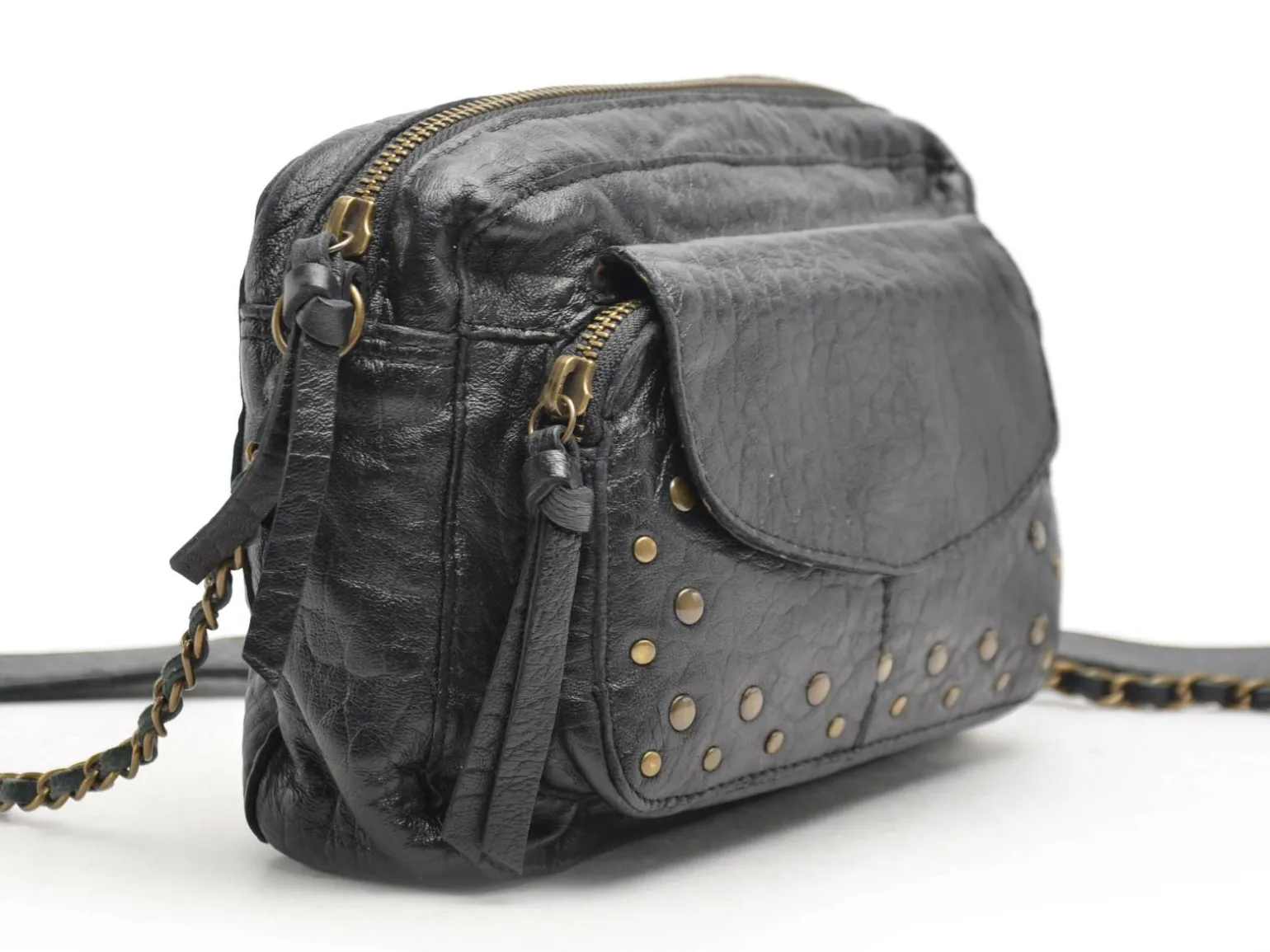 Pieces Sac PCJADJA LEATHER CROSS BODY FC Noir Sacs Femme