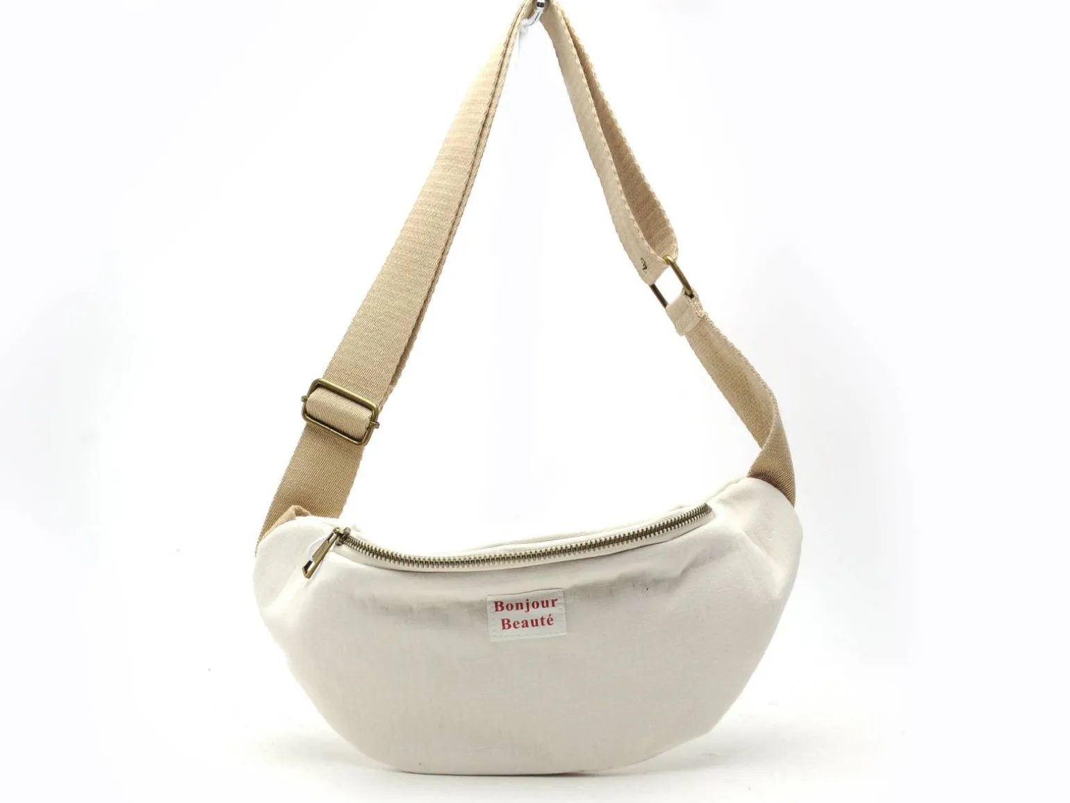Pieces SAC PCJOLINE QUOTE BUMBAG FC Beige Sacs Femme