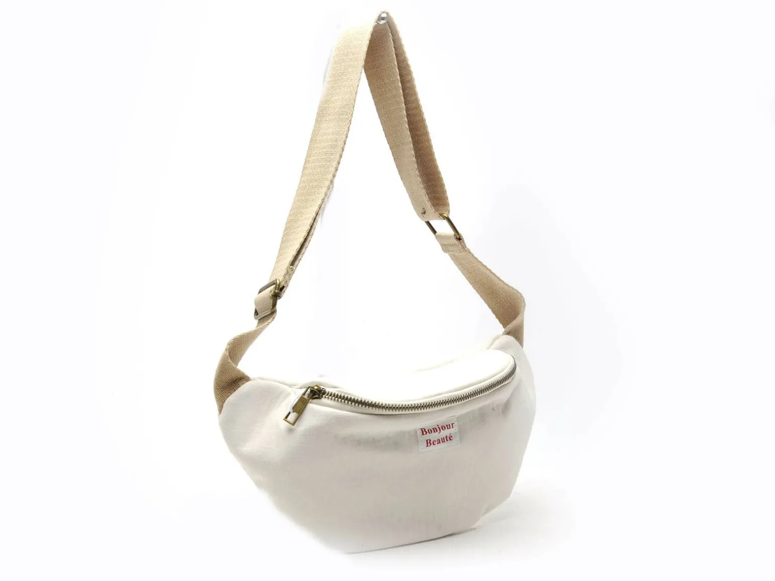 Pieces SAC PCJOLINE QUOTE BUMBAG FC Beige Sacs Femme