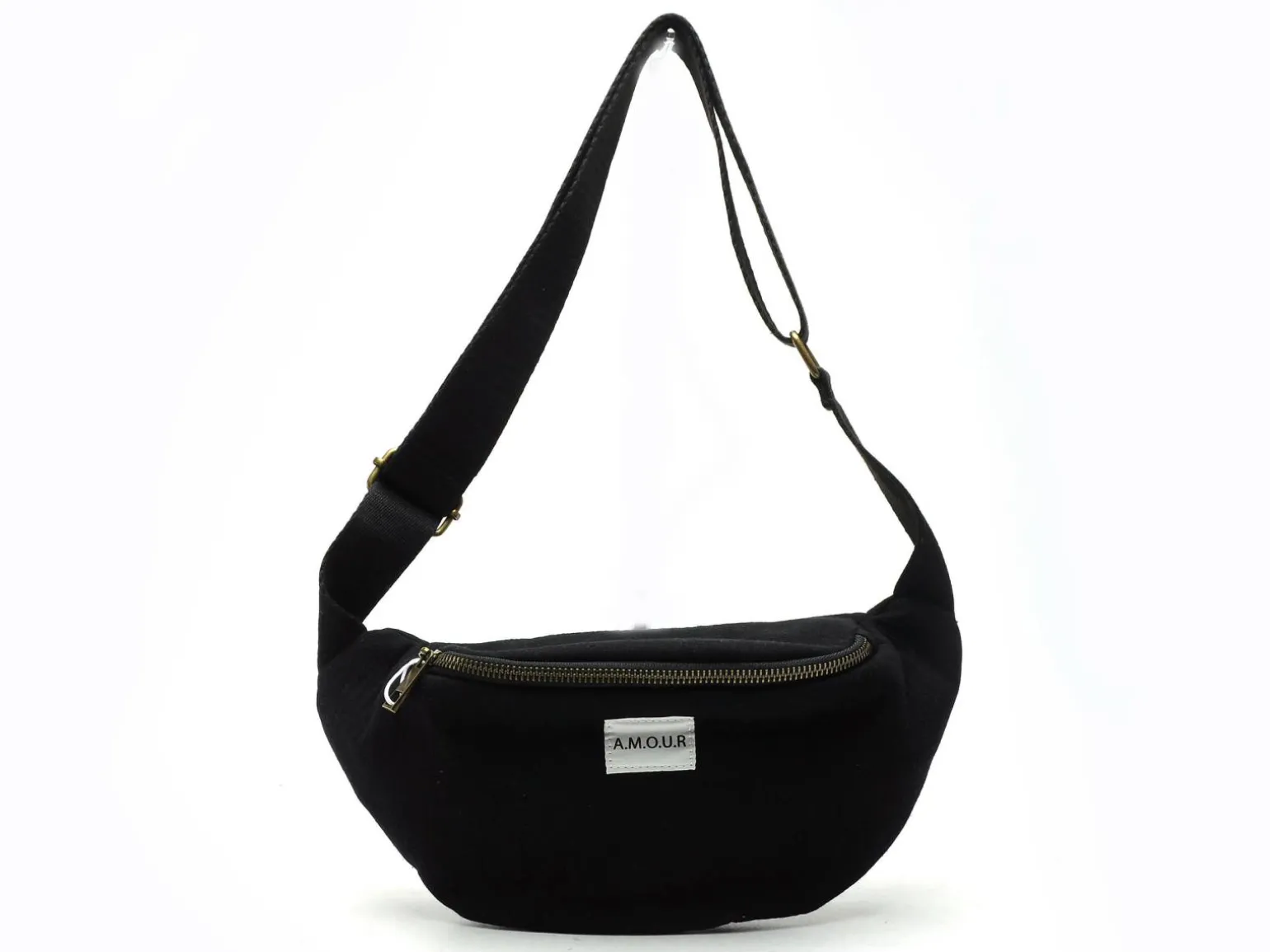 Pieces SAC PCJOLINE QUOTE BUMBAG FC Noir Sacs Femme