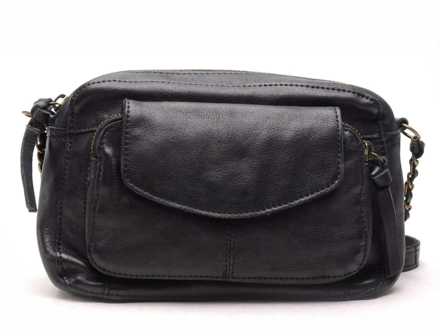 Pieces SAC PCNAINA LEATHER CROSS BODY FC NOOS Noir Sacs Femme