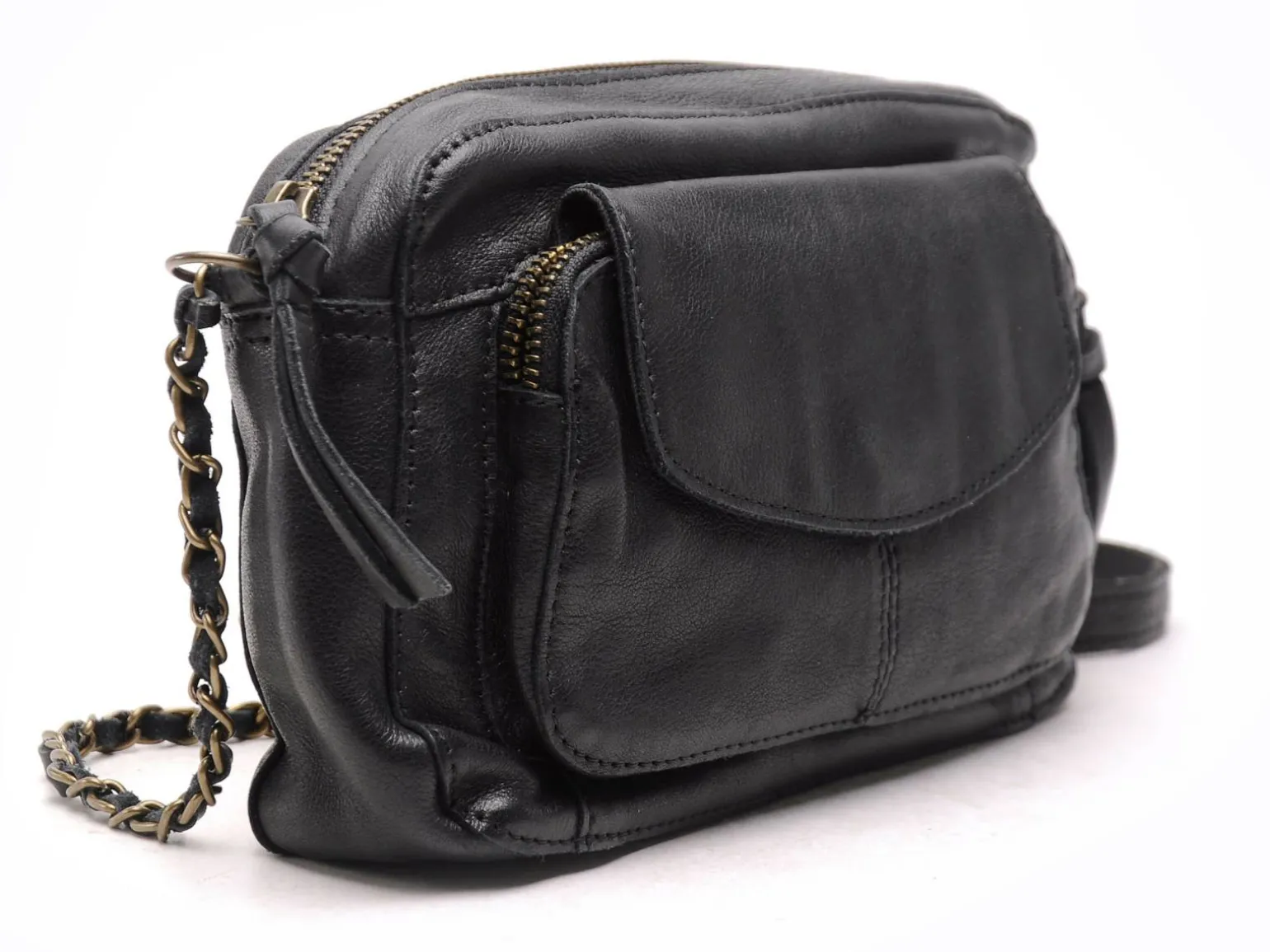 Pieces SAC PCNAINA LEATHER CROSS BODY FC NOOS Noir Sacs Femme