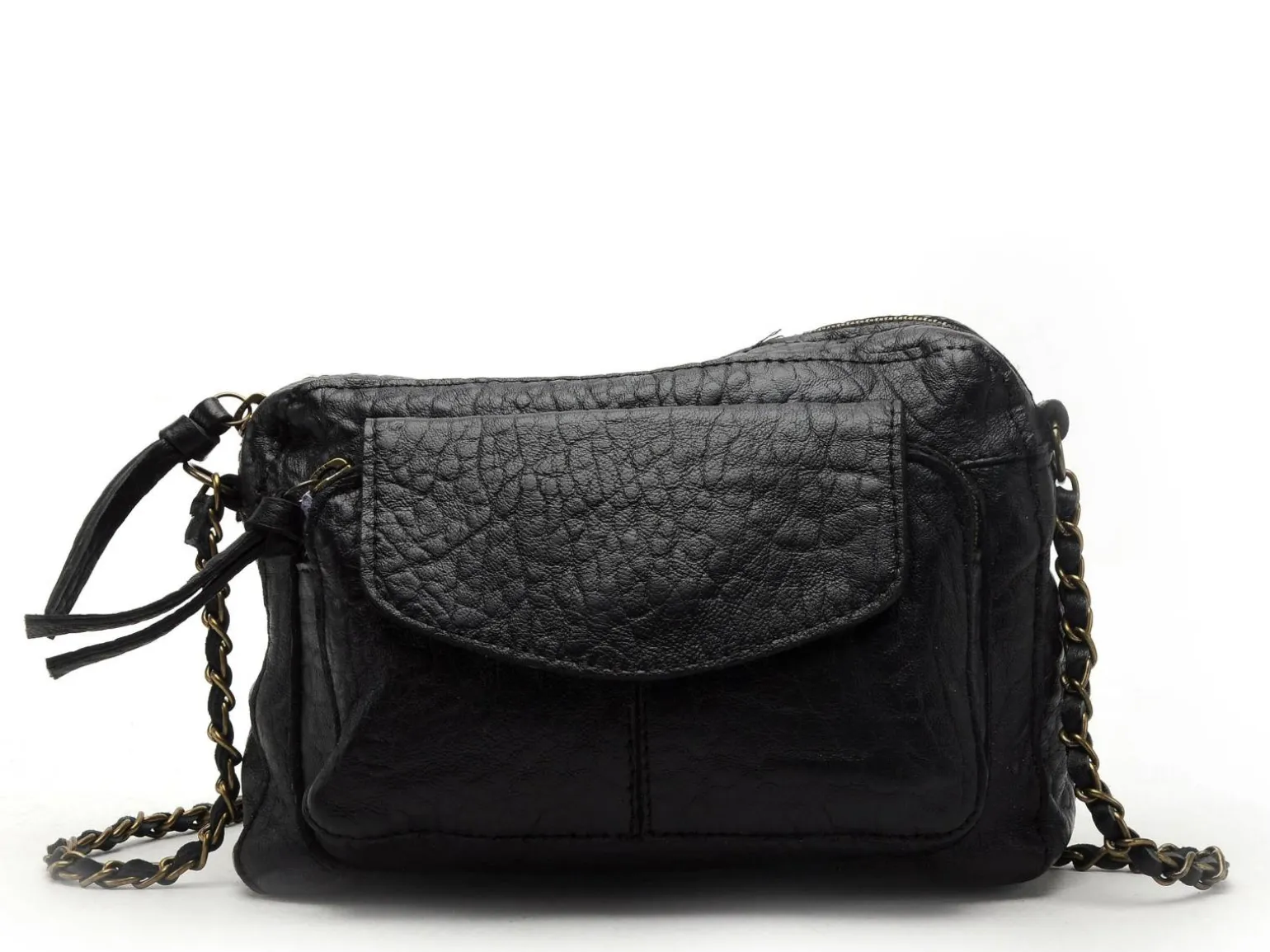 Pieces Sac PCNAINA LEATHER CROSS BODY FC NOOS Noir Sacs Femme