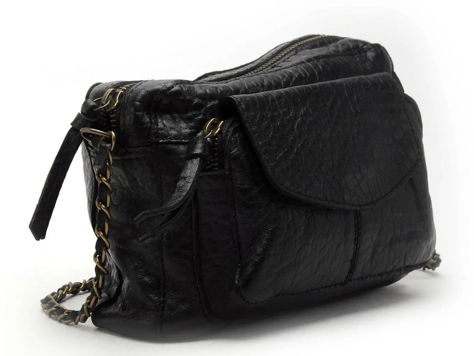 Pieces Sac PCNAINA LEATHER CROSS BODY FC NOOS Noir Sacs Femme