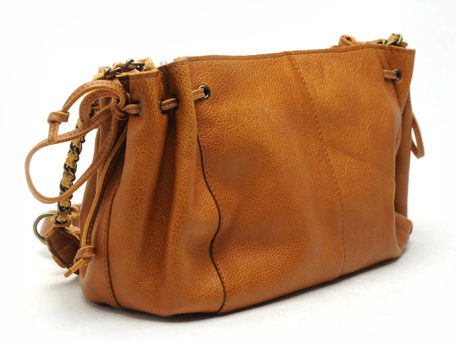 Pieces SAC PCPIHANNA LEATHER CROSS BODY FC Marron Sacs Femme