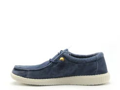 Pitas WALLABI WASHED Bleu Mocassins Homme
