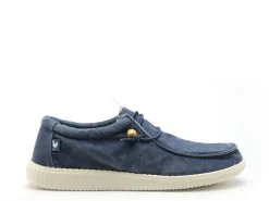 Pitas WALLABI WASHED Bleu Mocassins Homme