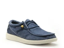 Pitas WALLABI WASHED Bleu Mocassins Homme