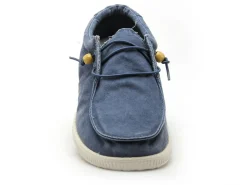Pitas WALLABI WASHED Bleu Mocassins Homme