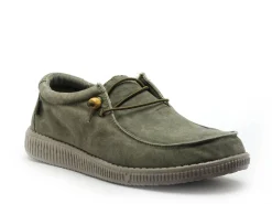 Pitas WALLABI WASHED Kaki Mocassins Homme