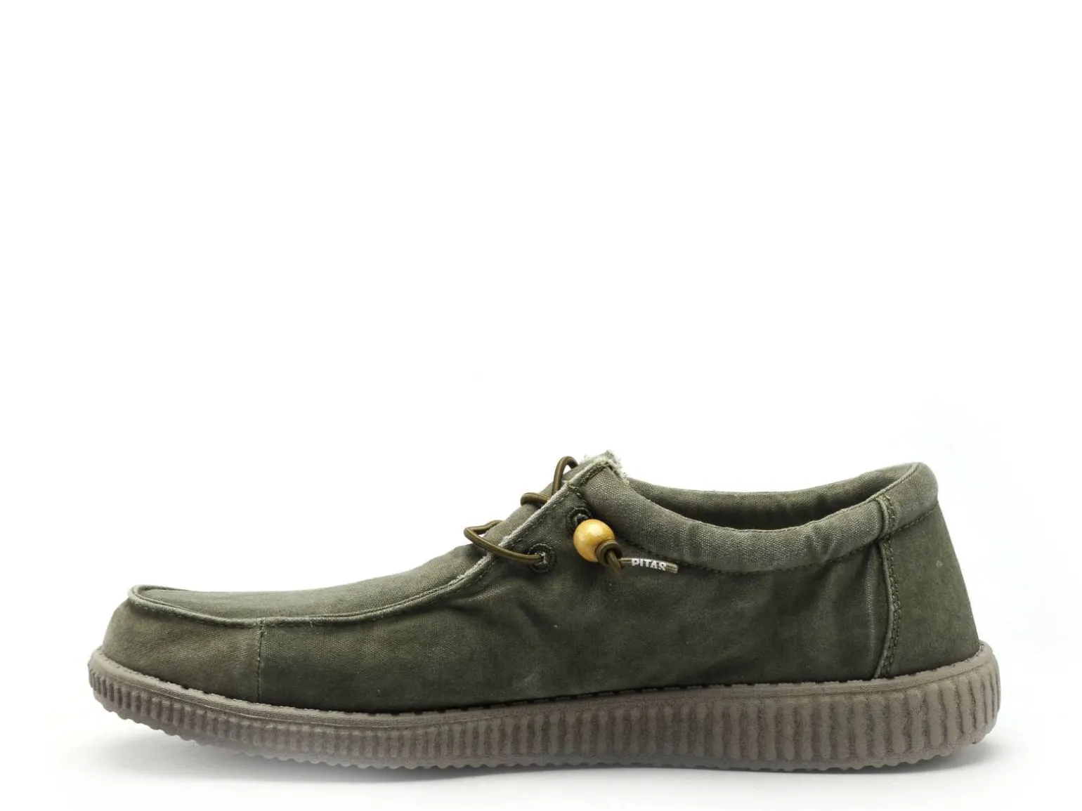 Pitas WALLABI WASHED Kaki Mocassins Homme