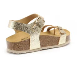 Plakton CP ZOMBA 341016 Or Sandales Plates Femme