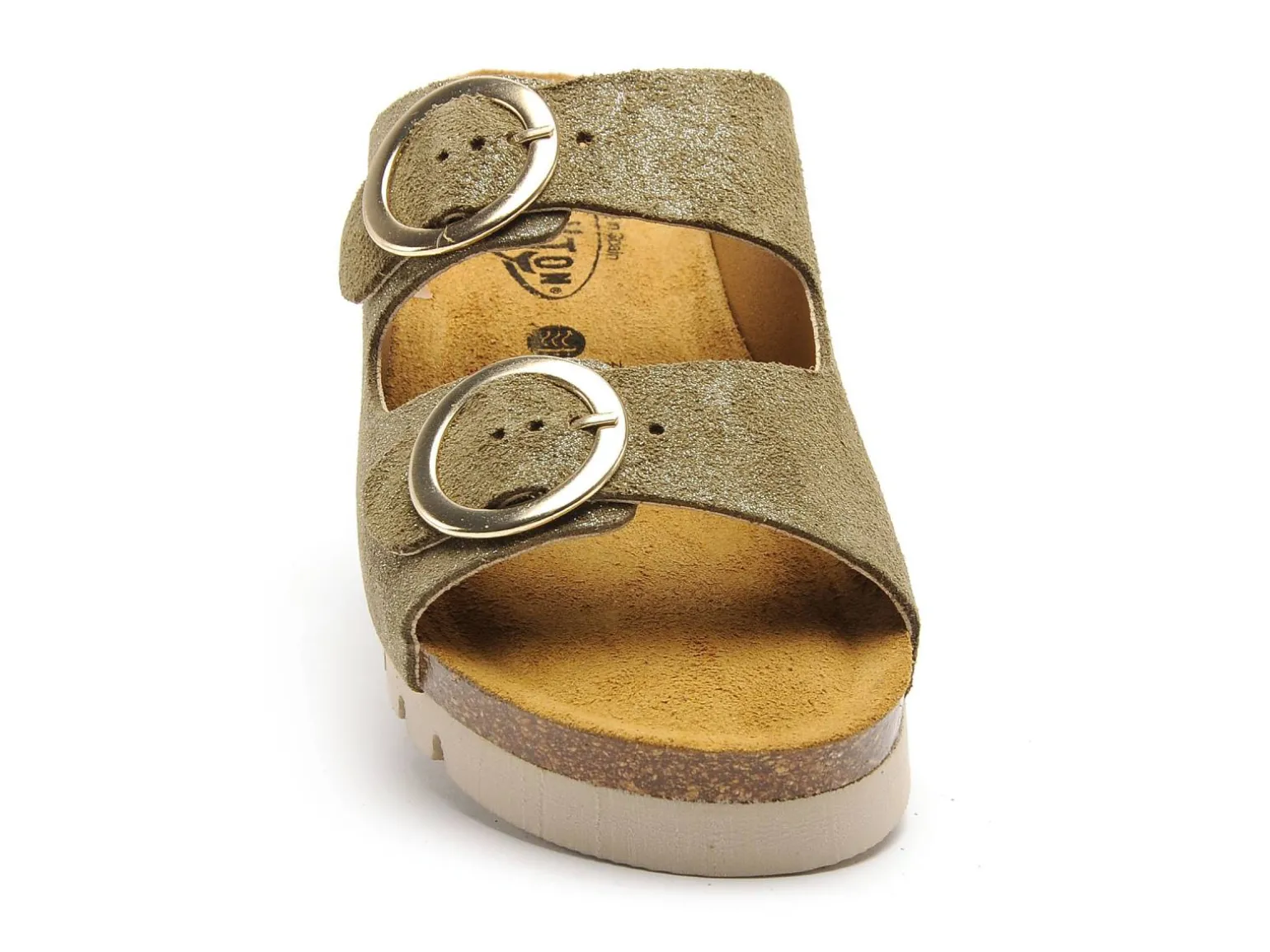 Plakton MEMORY 355993 Kaki Mules et Sabots Plats Femme
