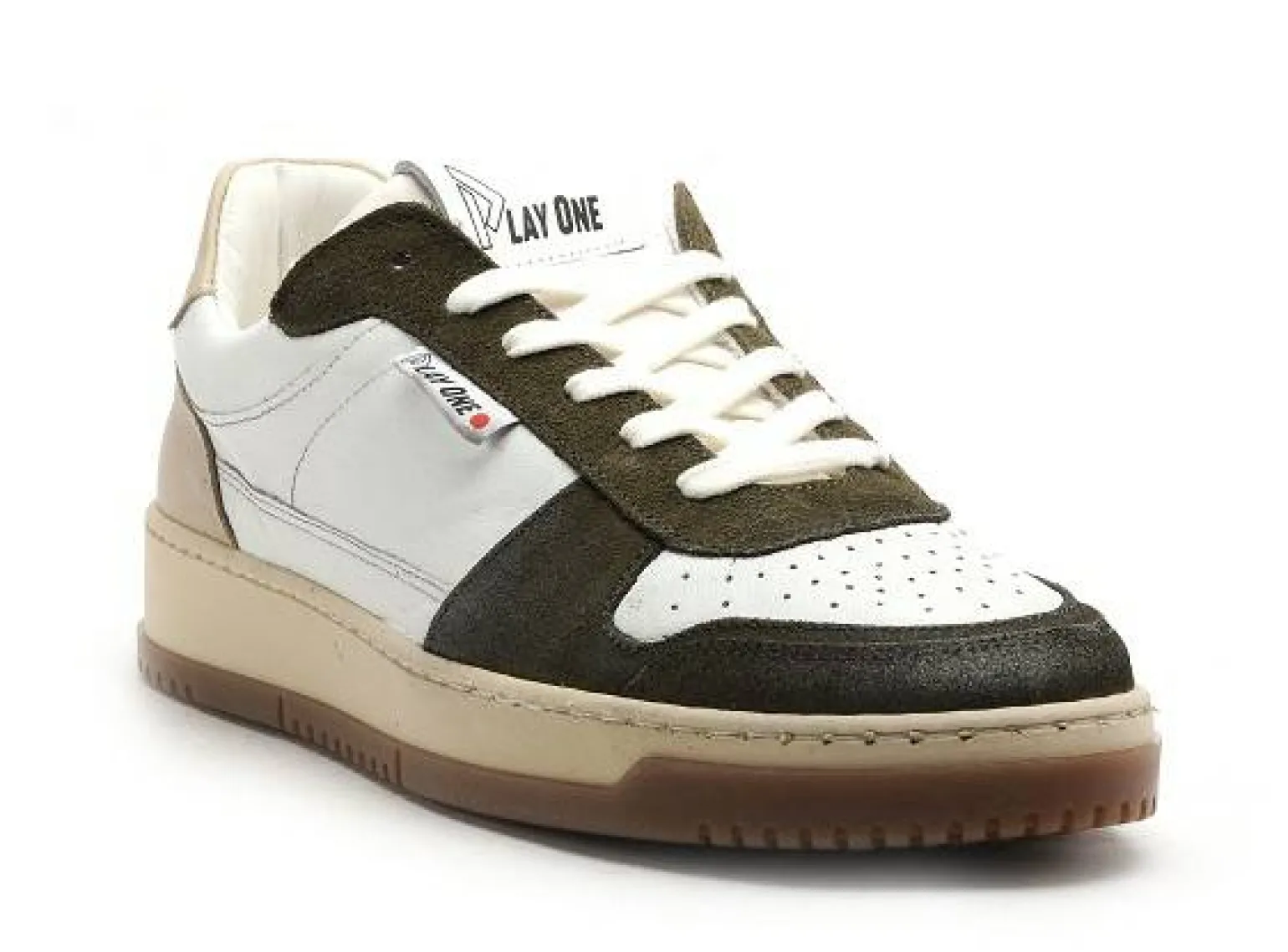 Play One SHARK Kaki Baskets Basses Homme