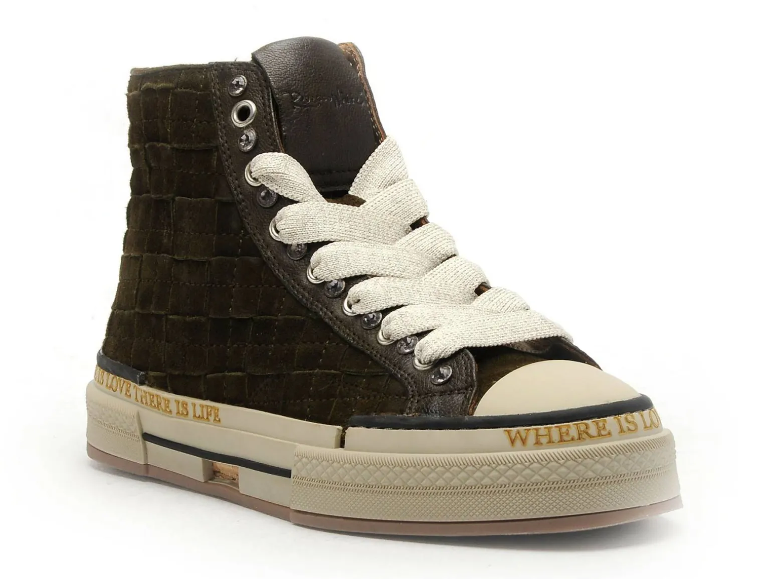 Rebecca white Baskets YZ51 4V5 Kaki Basket Montante Femme