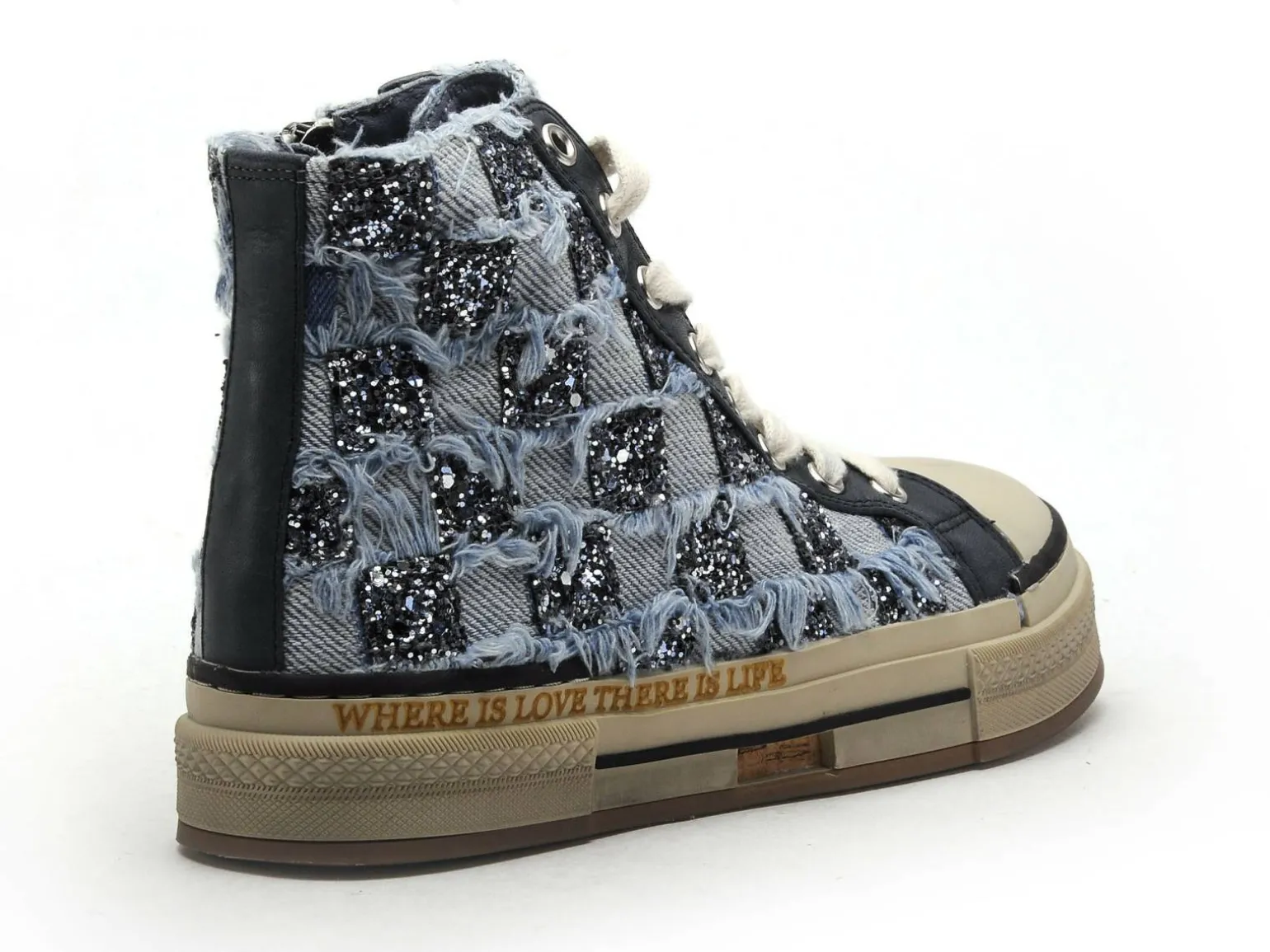 Rebecca white X517 Bleu Basket Montante Femme