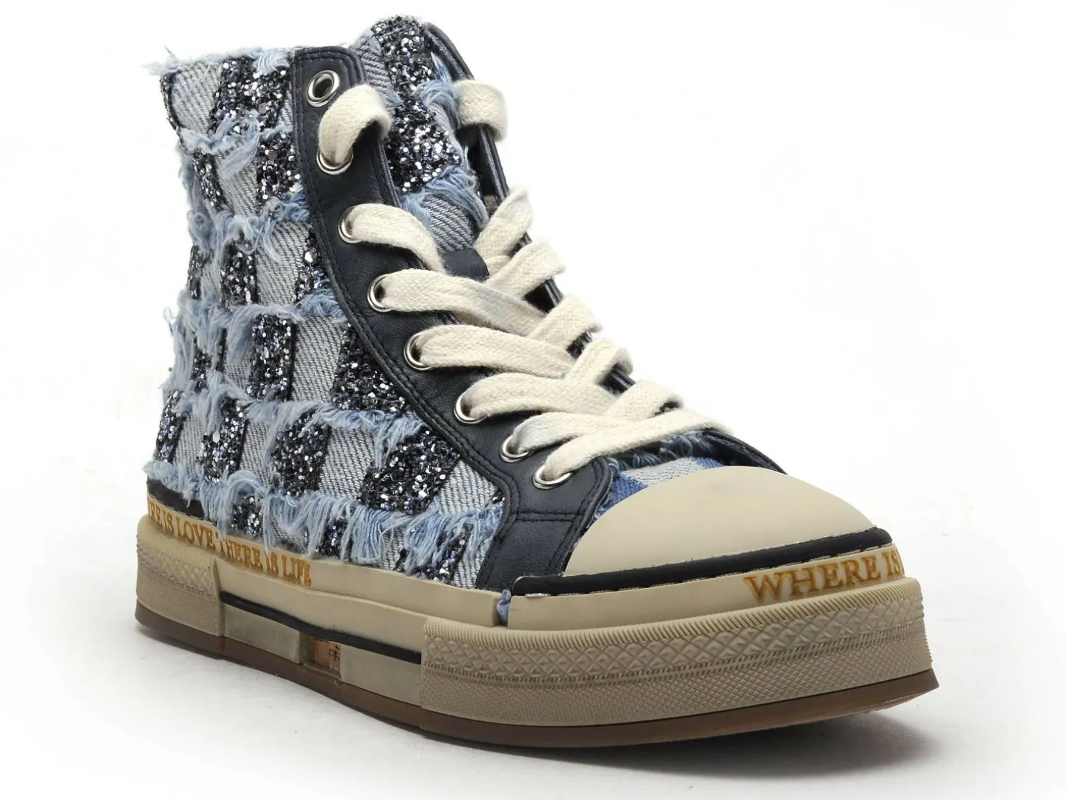 Rebecca white X517 Bleu Basket Montante Femme