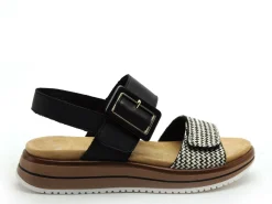 Remonte D1J53 Noir Sandales à Talons Femme