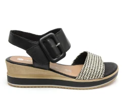 Remonte D6453 Noir Sandales à Talons Femme