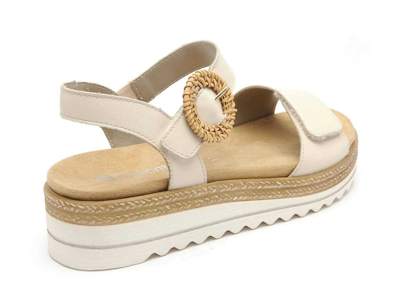 Remonte D0Q52 Beige Sandales Plates Femme