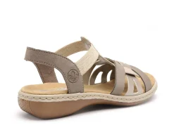 Rieker 65918 Beige Sandales Plates Femme