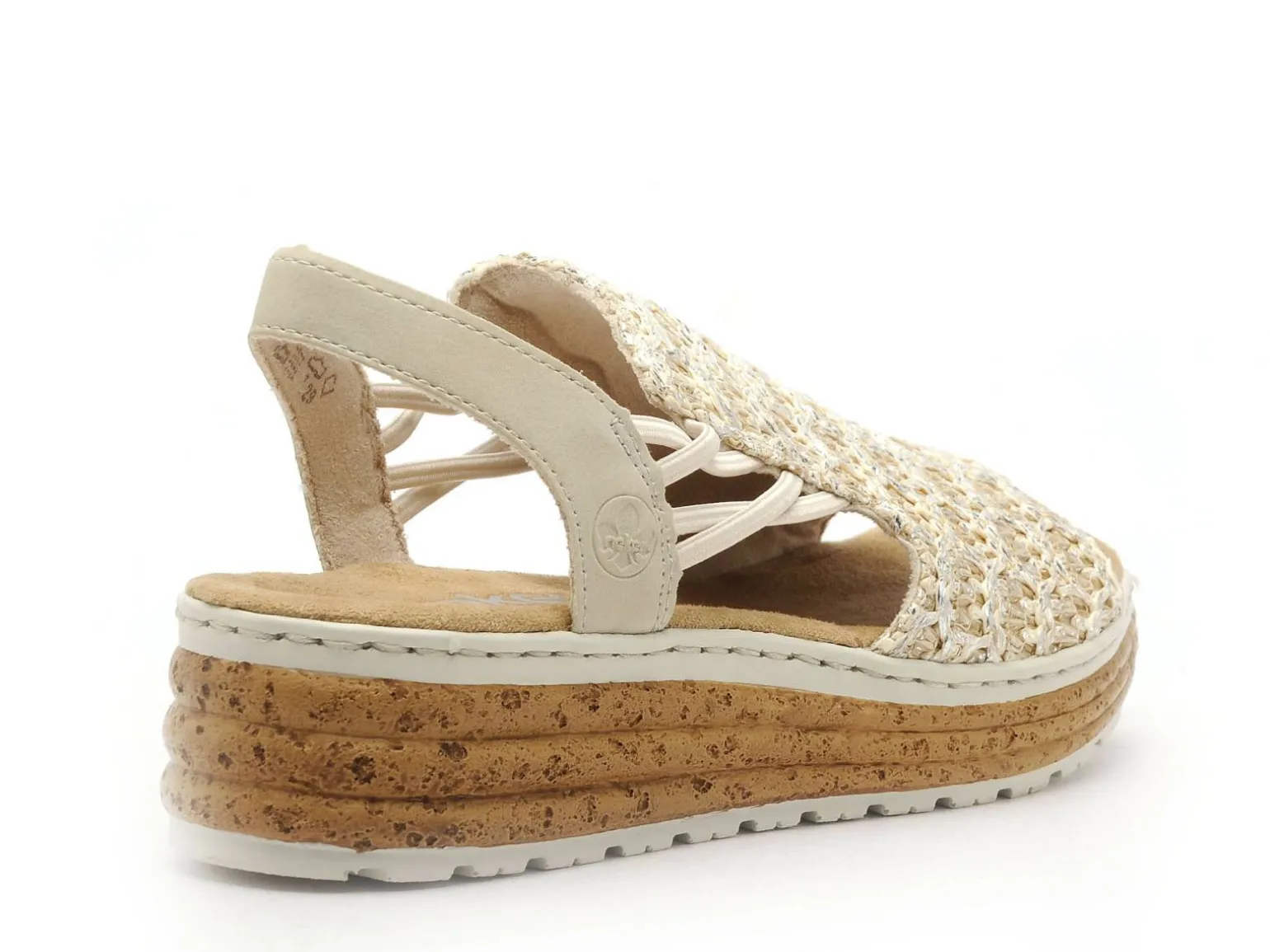 Rieker 62741 Beige Sandales à Talons Femme