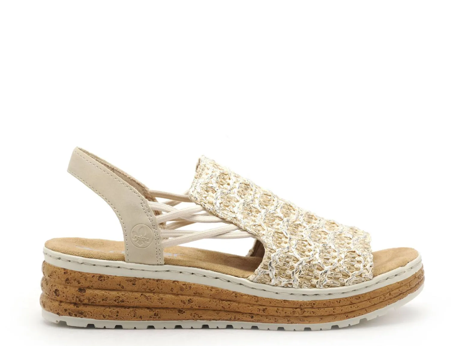 Rieker 62741 Beige Sandales à Talons Femme