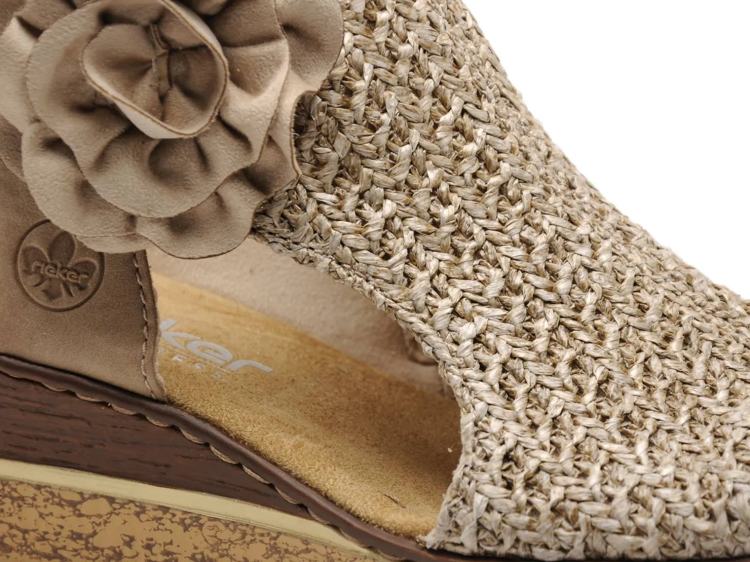 Rieker 63791 Beige Sandales à Talons Femme