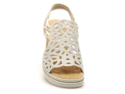 Rieker 67465 Beige Sandales à Talons Femme