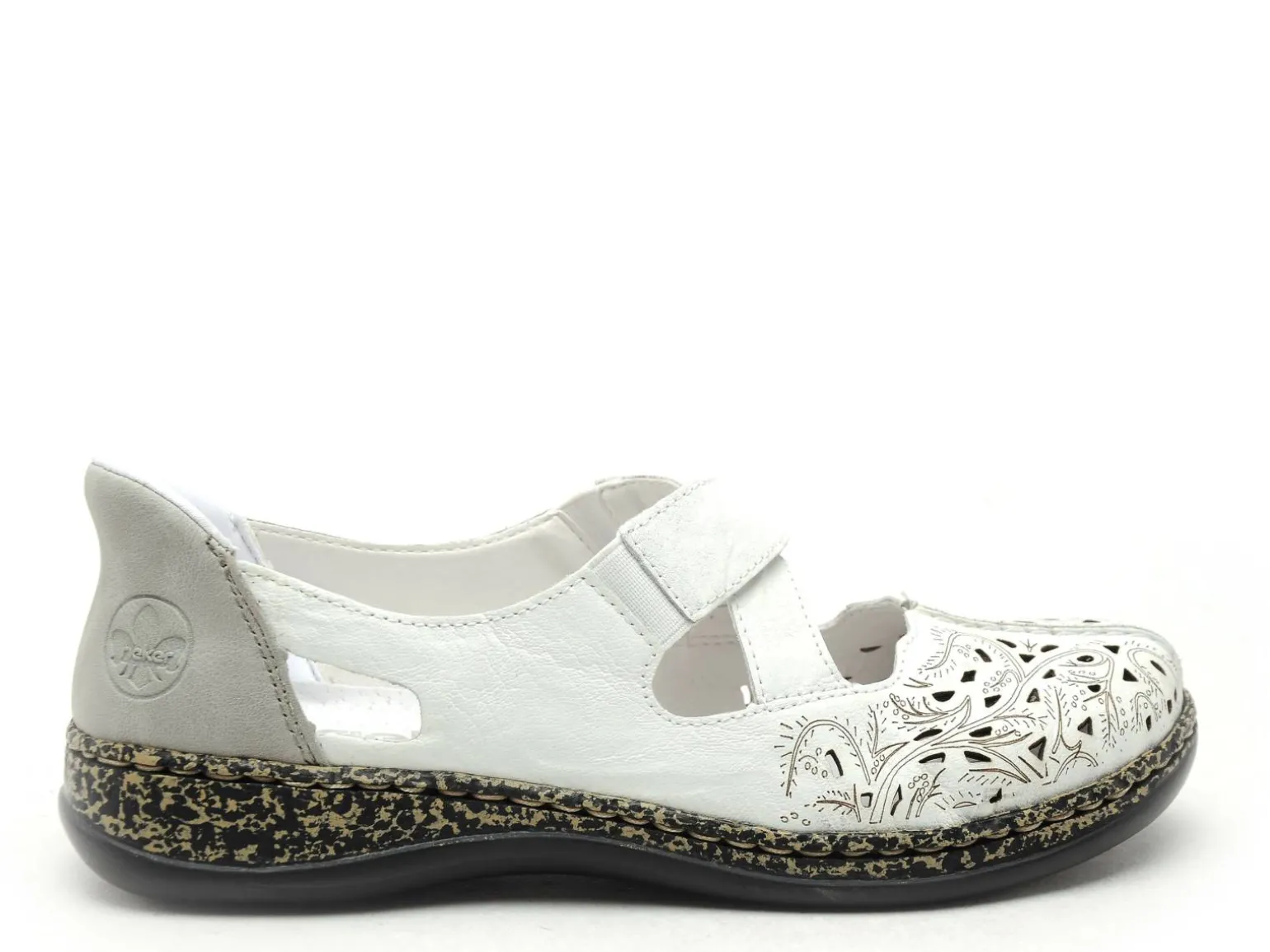 Rieker 46352 Blanc Slip in Ballerines Femme