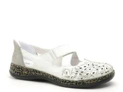Rieker 46352 Blanc Slip in Ballerines Femme