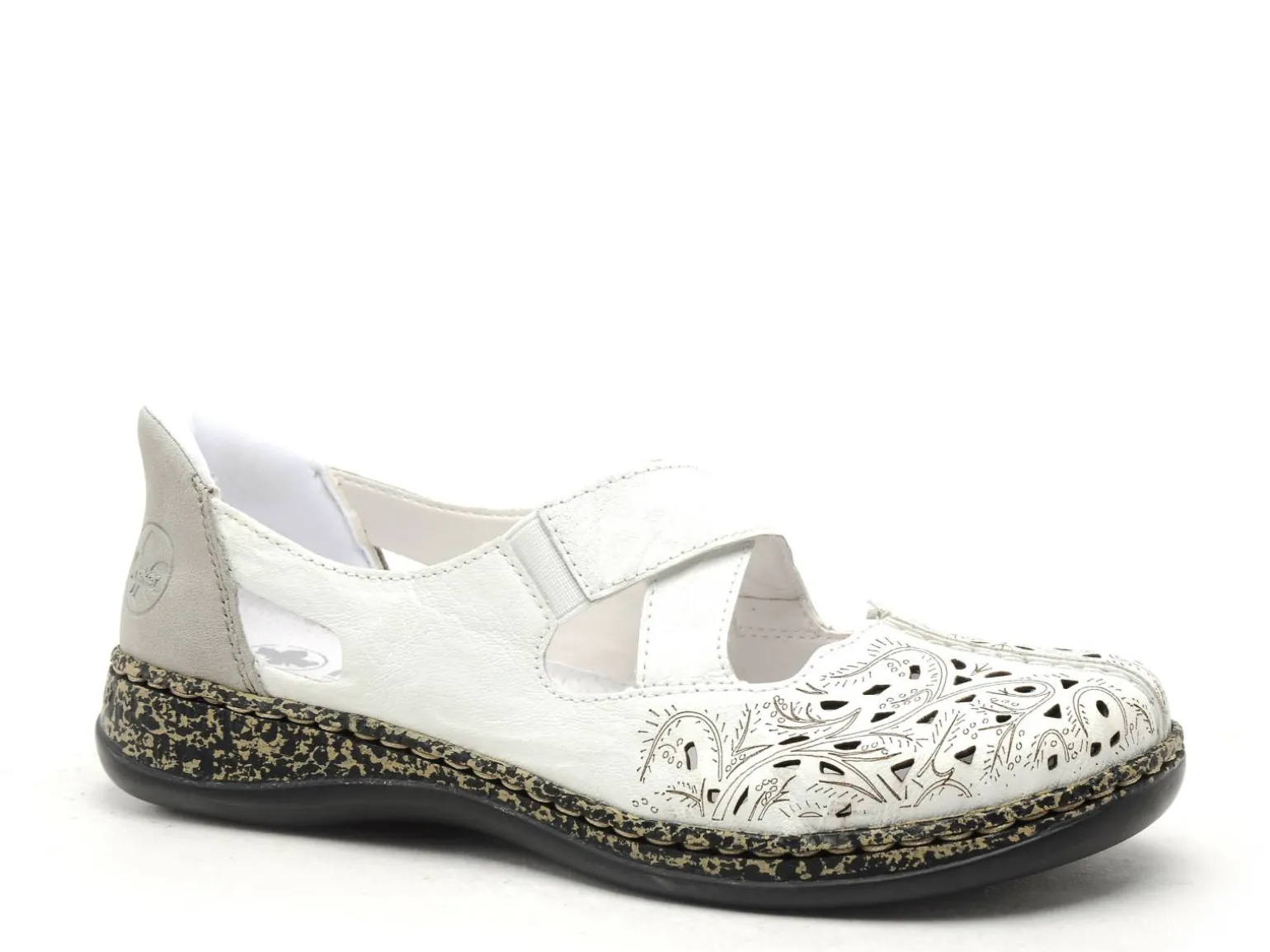Rieker 46352 Blanc Slip in Ballerines Femme