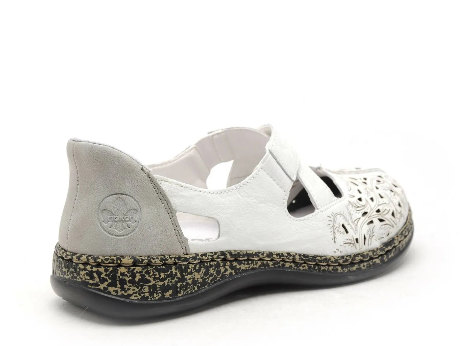Rieker 46352 Blanc Slip in Ballerines Femme
