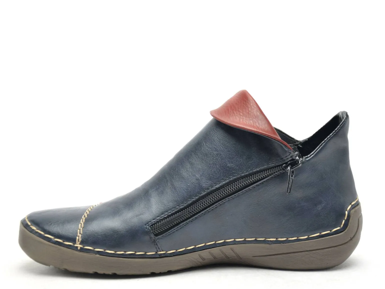 Rieker 72581 Bleu Boots et Bottines Plates Femme