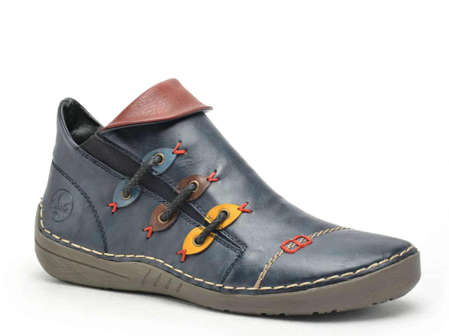 Rieker 72581 Bleu Boots et Bottines Plates Femme