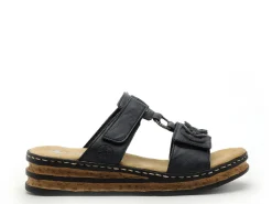 Rieker 62936 Bleu Mules et Sabots à Talons Femme
