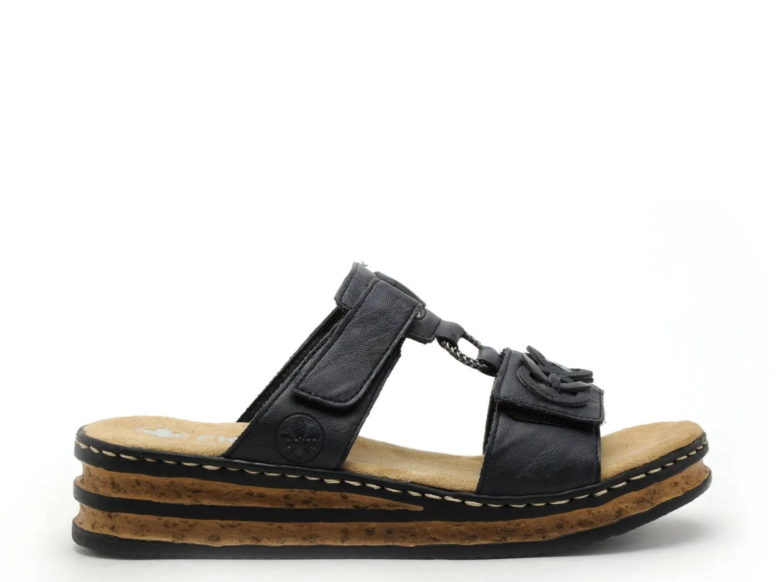 Rieker 62936 Bleu Mules et Sabots à Talons Femme