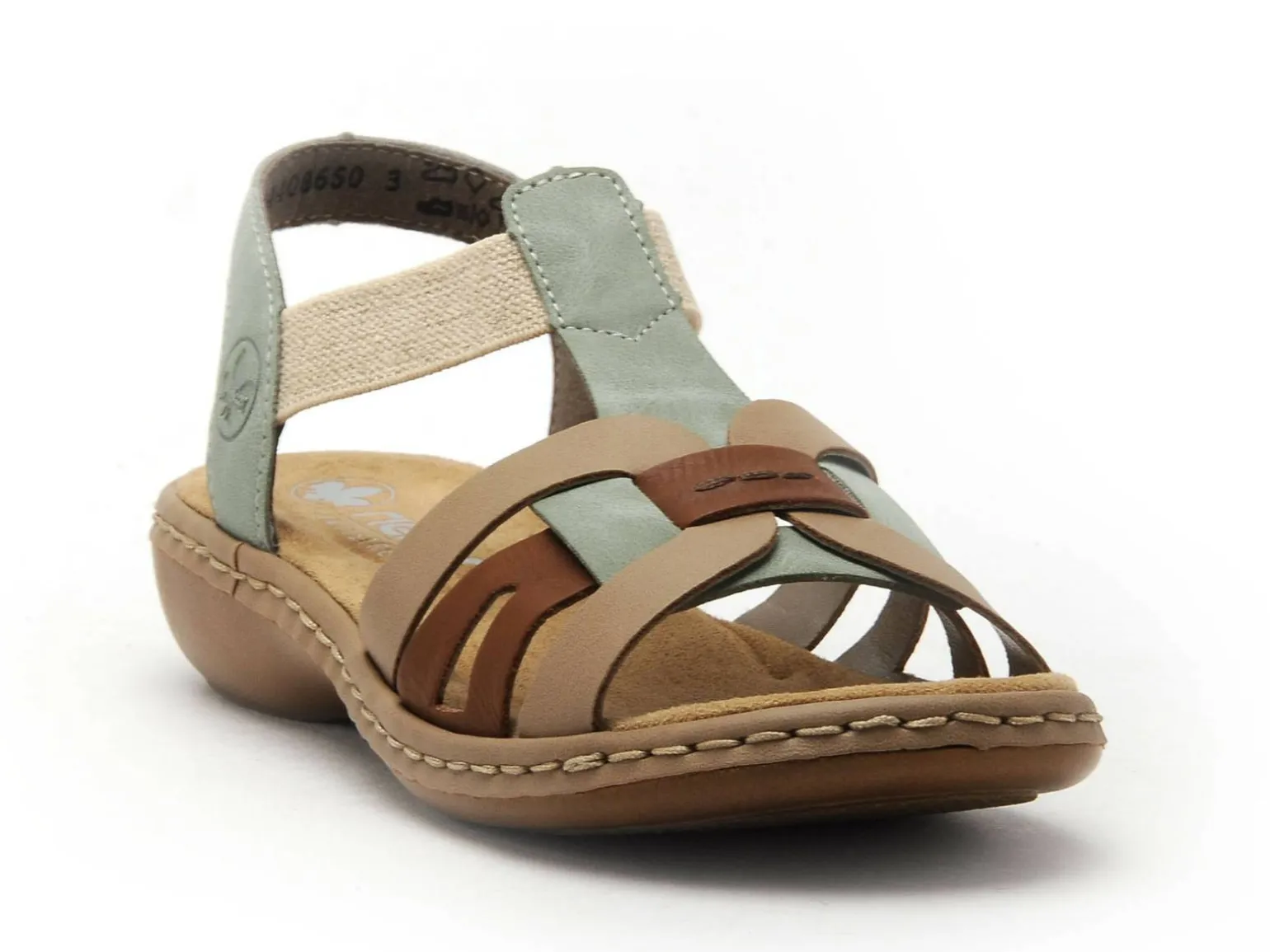 Rieker 65918 Kaki Sandales Plates Femme