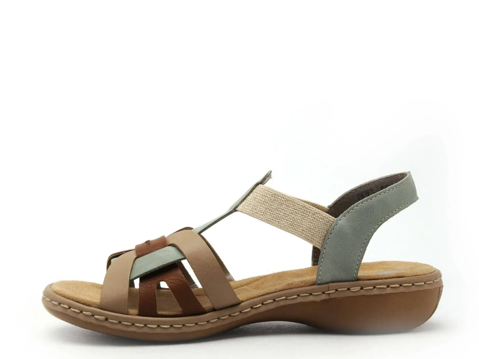 Rieker 65918 Kaki Sandales Plates Femme