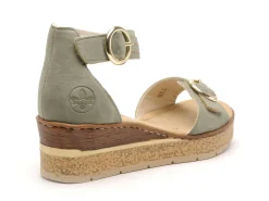 Rieker 63780 Kaki Sandales à Talons Femme