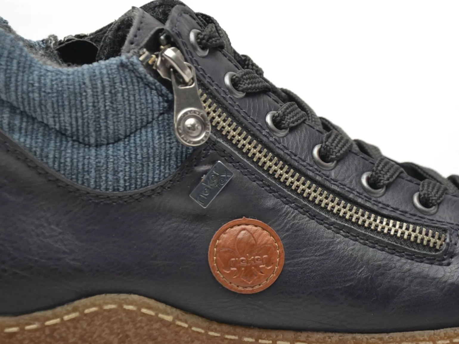 Rieker L7514 Bleu Boots et Bottines Plates Femme