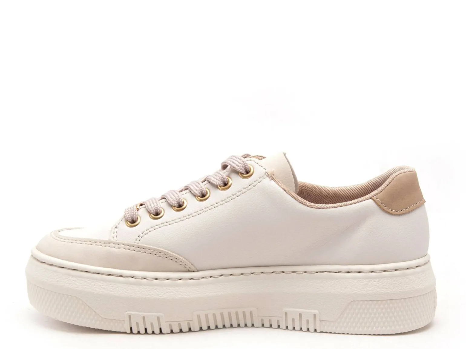 Rieker M1912 Beige Baskets Basses Femme