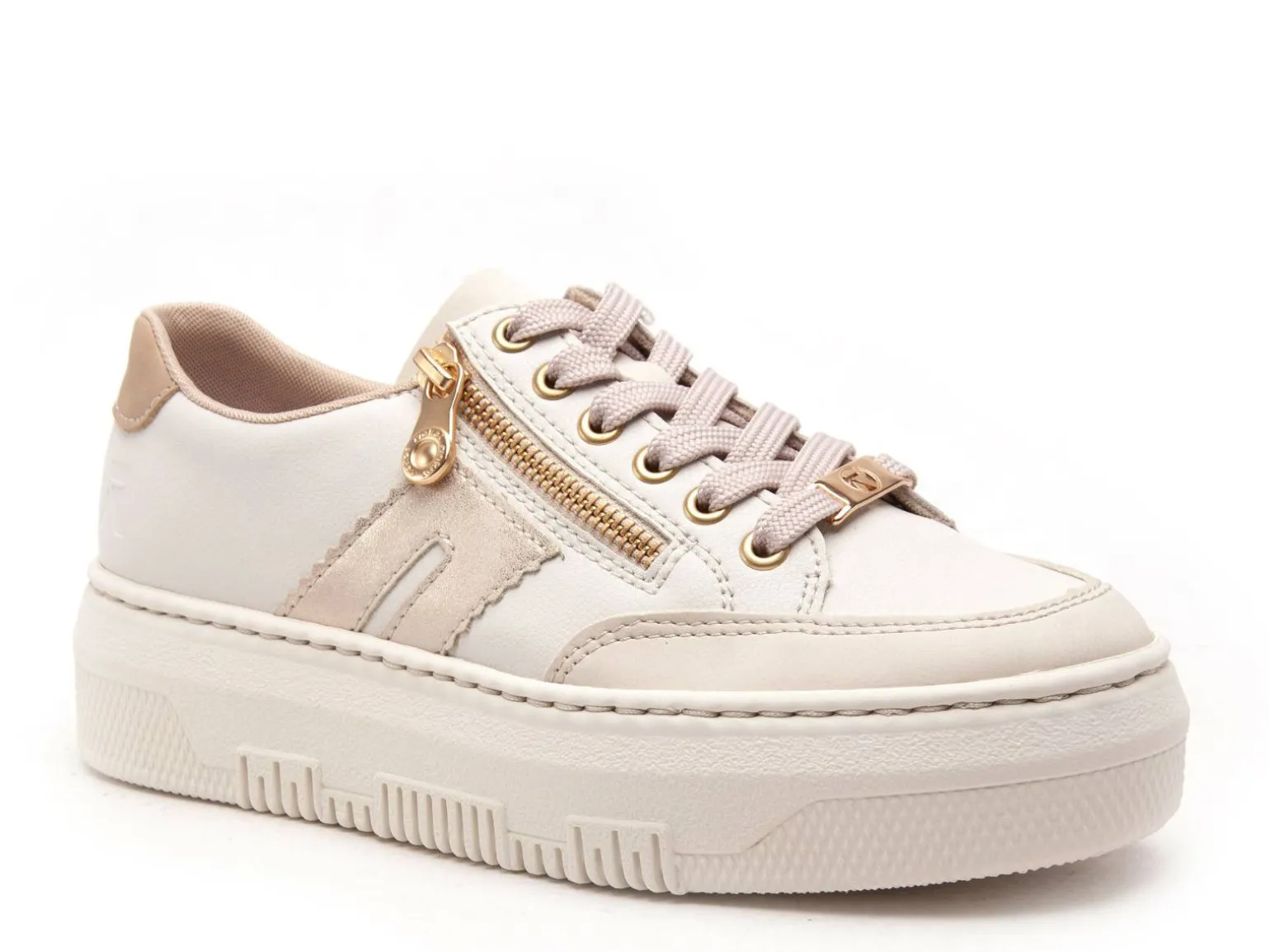 Rieker M1912 Beige Baskets Basses Femme