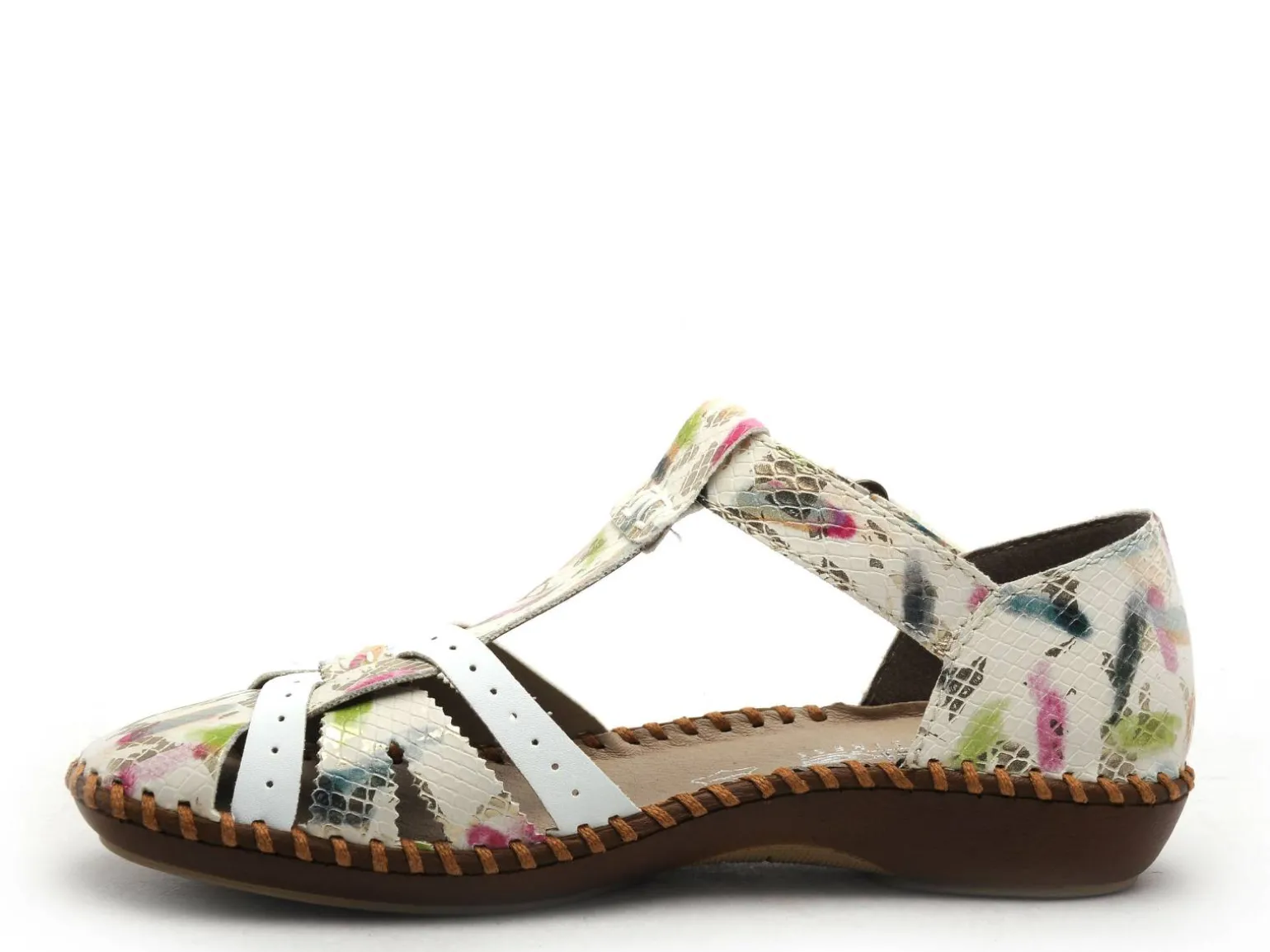Rieker M1650 Multicolore Sandales Plates Femme