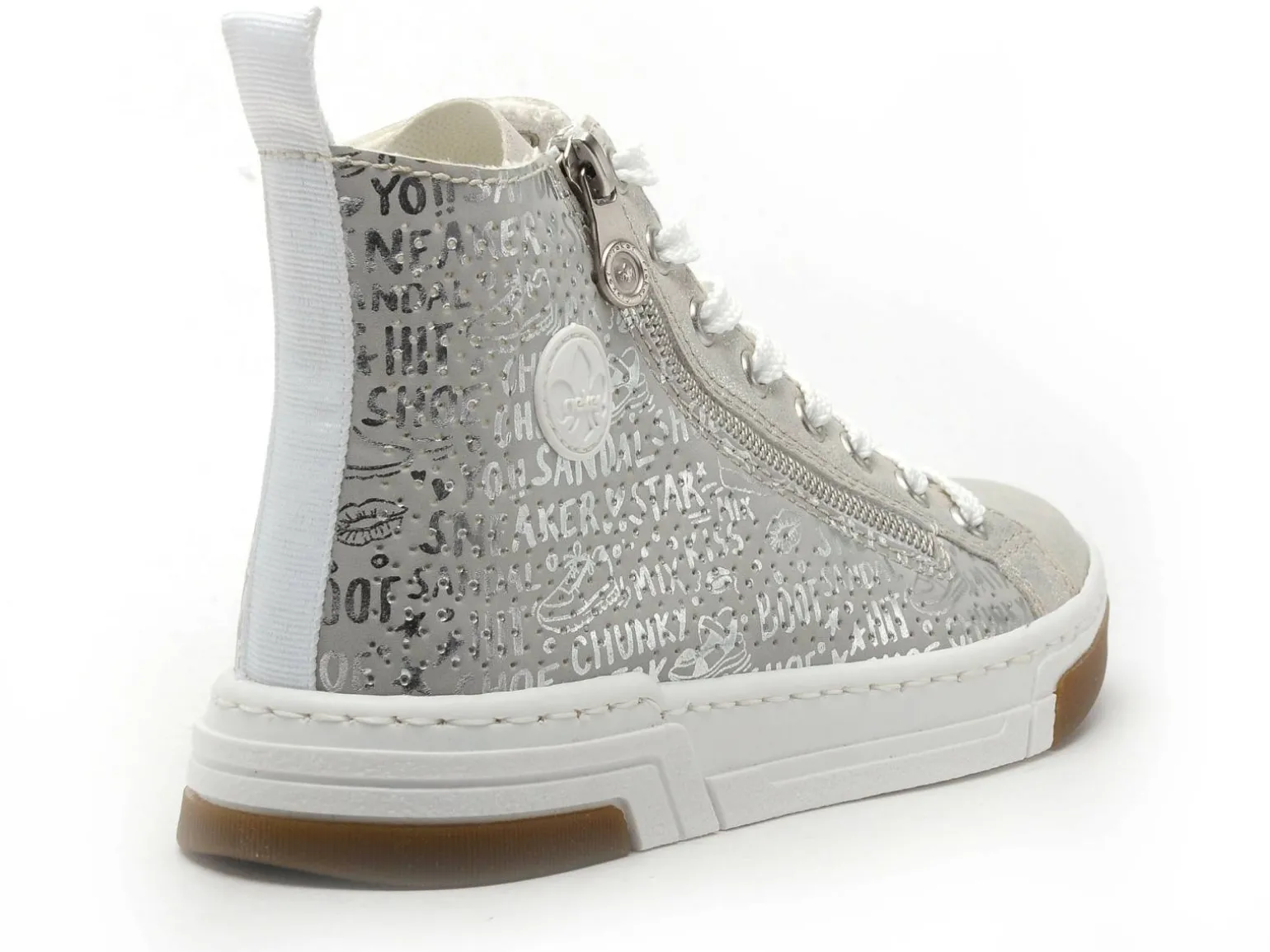 Rieker N3945 Argent Basket Montante Femme
