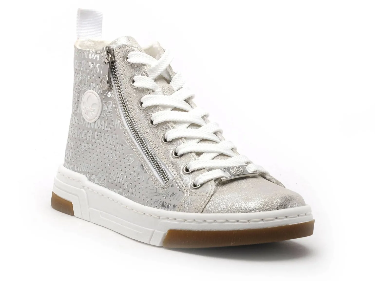 Rieker N3945 Argent Basket Montante Femme
