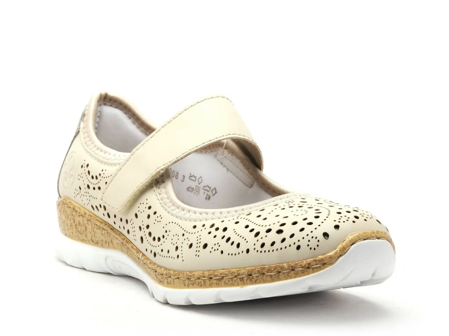 Rieker N4299 Beige Ballerines Femme